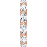 14K Gold Oval Natural Diamond Sculptural Eternity Band - 5x3mm Stones - Rose Gold - view 4