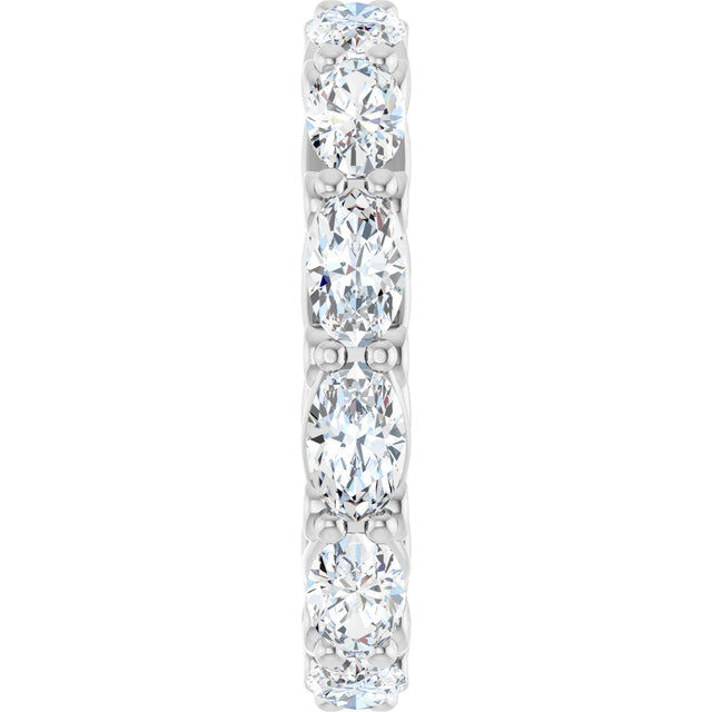 Platinum Oval Lab-Grown Diamond Sculptural Eternity Band - 5x3mm Stones - view 4