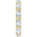 14K Gold Oval Lab-Grown Diamond Sculptural Eternity Band - 5x3mm Stones - Yellow Gold - view 4