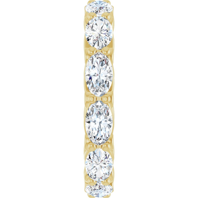 14K Gold Oval Lab-Grown Diamond Sculptural Eternity Band - 5x3mm Stones - Yellow Gold - view 4
