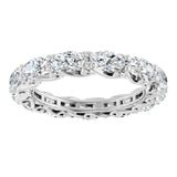 14K Gold Oval Lab-Grown Diamond Sculptural Eternity Band - 5x3mm Stones - White Gold - view 3