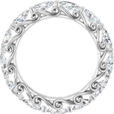14K Gold Oval Lab-Grown Diamond Sculptural Eternity Band - 5x3mm Stones - White Gold - view 2