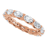 14K Gold Oval Lab-Grown Diamond Sculptural Eternity Band - 5x3mm Stones - Rose Gold - view 5