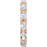 14K Gold Oval Lab-Grown Diamond Sculptural Eternity Band - 5x3mm Stones - Rose Gold - view 4