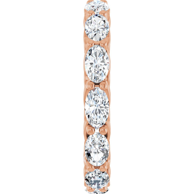 14K Gold Oval Lab-Grown Diamond Sculptural Eternity Band - 5x3mm Stones - Rose Gold - view 4