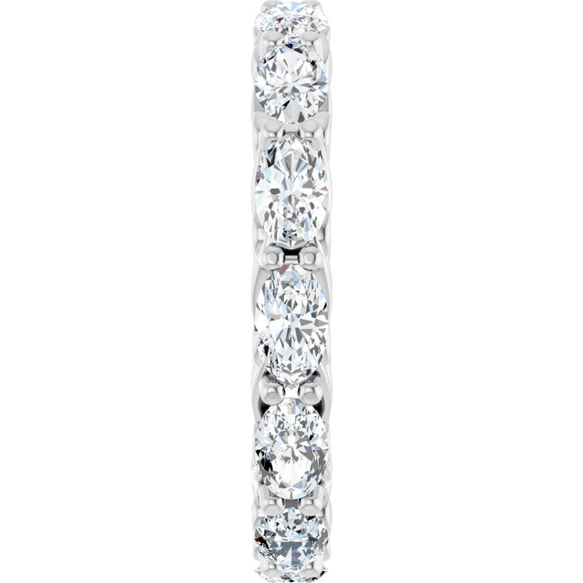14K Gold Oval Lab-Grown Diamond Sculptural Eternity Band - 5x3mm Stones - White Gold - view 4