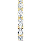 14K Gold Oval Natural Diamond Sculptural Eternity Band - 5x3mm Stones - Yellow Gold - view 4