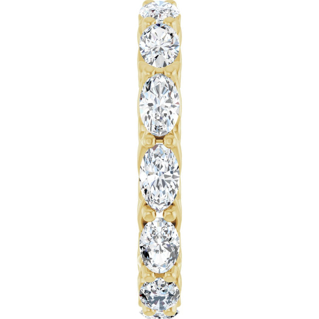 14K Gold Oval Natural Diamond Sculptural Eternity Band - 5x3mm Stones - Yellow Gold - view 4