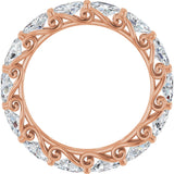 14K Gold Oval Lab-Grown Diamond Sculptural Eternity Band - 5x3mm Stones - Rose Gold - view 2