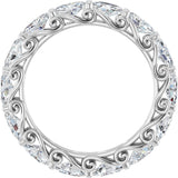 Platinum Oval Lab-Grown Diamond Sculptural Eternity Band - 5x3mm Stones - view 2