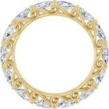 14K Gold Oval Lab-Grown Diamond Sculptural Eternity Band - 5x3mm Stones - Yellow Gold - view 2