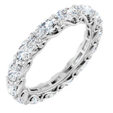 Platinum Oval Natural Diamond Sculptural Eternity Band - 5x3mm Stones