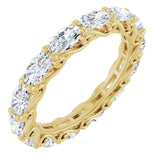 14K Gold Oval Lab-Grown Diamond Sculptural Eternity Band - 5x3mm Stones - Yellow Gold