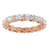 14K Gold Oval Lab-Grown Diamond Sculptural Eternity Band - 5x3mm Stones - Rose Gold - view 3