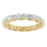 14K Gold Oval Lab-Grown Diamond Sculptural Eternity Band - 5x3mm Stones - Yellow Gold - view 3