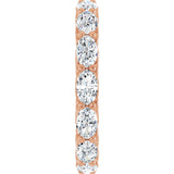 14K Gold Oval Lab-Grown Diamond Sculptural Eternity Band - 5x3mm Stones - Rose Gold - view 4