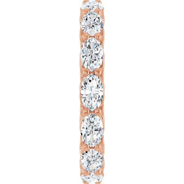 14K Gold Oval Lab-Grown Diamond Sculptural Eternity Band - 5x3mm Stones - Rose Gold - view 4