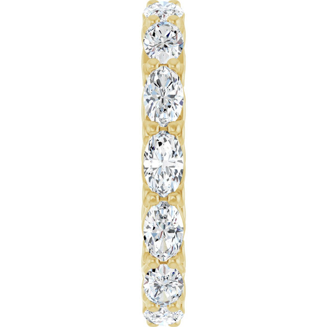 14K Gold Oval Lab-Grown Diamond Sculptural Eternity Band - 5x3mm Stones - Yellow Gold - view 4