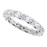 14K Gold Oval Lab-Grown Diamond Sculptural Eternity Band - 5x3mm Stones - White Gold - view 5