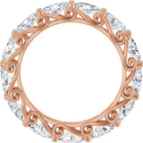 14K Gold Oval Lab-Grown Diamond Sculptural Eternity Band - 5x3mm Stones - Rose Gold - view 2