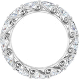 Platinum Oval Lab-Grown Diamond Sculptural Eternity Band - 5x3mm Stones - view 2