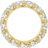 14K Gold Oval Lab-Grown Diamond Sculptural Eternity Band - 5x3mm Stones - Yellow Gold - view 2