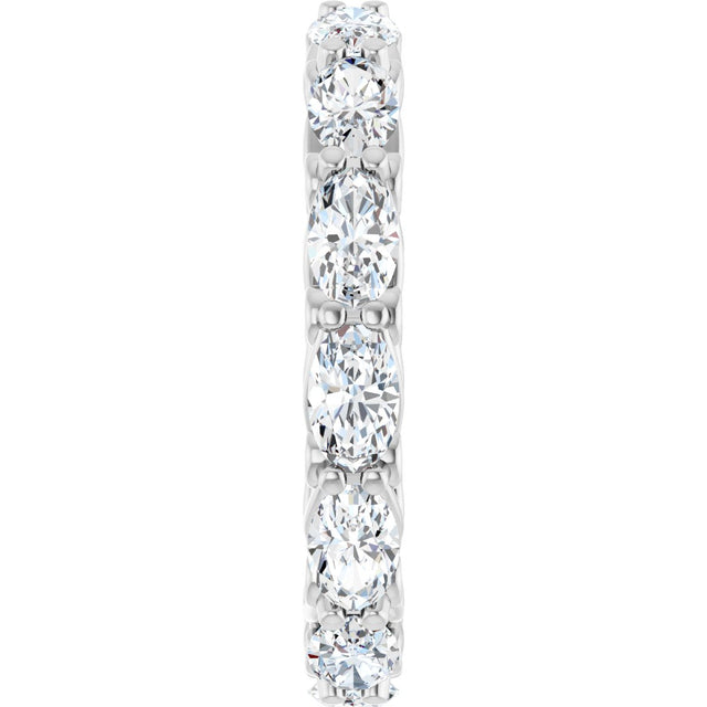 14K Gold Oval Lab-Grown Diamond Sculptural Eternity Band - 5x3mm Stones - White Gold - view 4