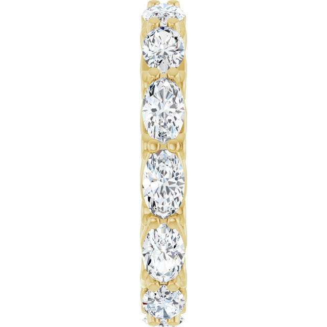 14K Gold Oval Lab-Grown Diamond Sculptural Eternity Band - 5x3mm Stones - Yellow Gold - view 4