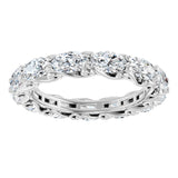 14K Gold Oval Lab-Grown Diamond Sculptural Eternity Band - 5x3mm Stones - White Gold - view 3