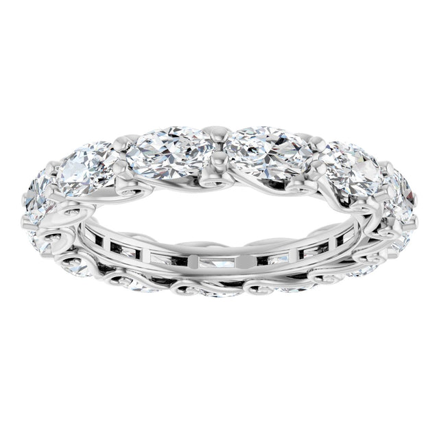 Platinum Oval Lab-Grown Diamond Sculptural Eternity Band - 5x3mm Stones - view 3