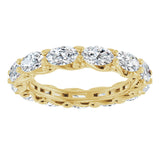 14K Gold Oval Lab-Grown Diamond Sculptural Eternity Band - 5x3mm Stones - Yellow Gold - view 3