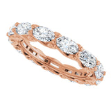 14K Gold Oval Lab-Grown Diamond Sculptural Eternity Band - 5x3mm Stones - Rose Gold - view 5