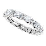 14K Gold Oval Lab-Grown Diamond Sculptural Eternity Band - 5x3mm Stones - White Gold - view 5