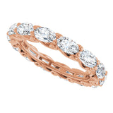 14K Gold Oval Lab-Grown Diamond Sculptural Eternity Band - 5x3mm Stones - Rose Gold - view 5