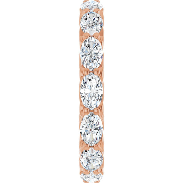 14K Gold Oval Lab-Grown Diamond Sculptural Eternity Band - 5x3mm Stones - Rose Gold - view 4