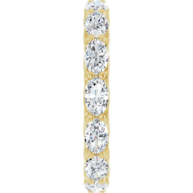 14K Gold Oval Lab-Grown Diamond Sculptural Eternity Band - 5x3mm Stones - Yellow Gold - view 4