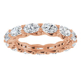 14K Gold Oval Lab-Grown Diamond Sculptural Eternity Band - 5x3mm Stones - Rose Gold - view 3