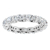 Platinum Oval Lab-Grown Diamond Sculptural Eternity Band - 5x3mm Stones - view 3