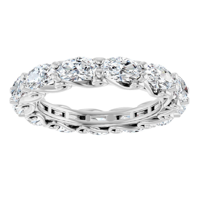 Platinum Oval Lab-Grown Diamond Sculptural Eternity Band - 5x3mm Stones - view 3