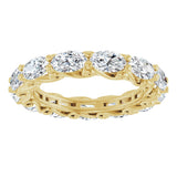 14K Gold Oval Lab-Grown Diamond Sculptural Eternity Band - 5x3mm Stones - Yellow Gold - view 3