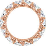 14K Gold Oval Lab-Grown Diamond Sculptural Eternity Band - 5x3mm Stones - Rose Gold - view 2