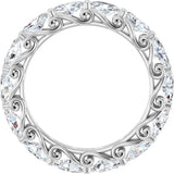 14K Gold Oval Lab-Grown Diamond Sculptural Eternity Band - 5x3mm Stones - White Gold - view 2