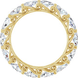 14K Gold Oval Lab-Grown Diamond Sculptural Eternity Band - 5x3mm Stones - Yellow Gold - view 2