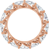 14K Gold Oval Lab-Grown Diamond Sculptural Eternity Band - 5x3mm Stones - Rose Gold - view 2