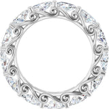 14K Gold Oval Lab-Grown Diamond Sculptural Eternity Band - 5x3mm Stones - White Gold - view 2