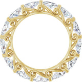 14K Gold Oval Lab-Grown Diamond Sculptural Eternity Band - 5x3mm Stones - Yellow Gold - view 2