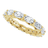 14K Gold Oval Lab-Grown Diamond Sculptural Eternity Band - 5x3mm Stones - Yellow Gold - view 5