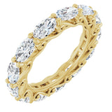 14K Gold Oval Lab-Grown Diamond Sculptural Eternity Band - 5x3mm Stones - Yellow Gold
