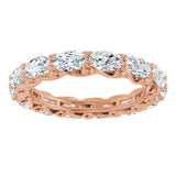 14K Gold Oval Lab-Grown Diamond Sculptural Eternity Band - 5x3mm Stones - Rose Gold - view 3
