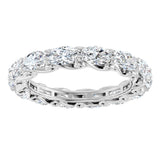 Platinum Oval Lab-Grown Diamond Sculptural Eternity Band - 5x3mm Stones - view 3